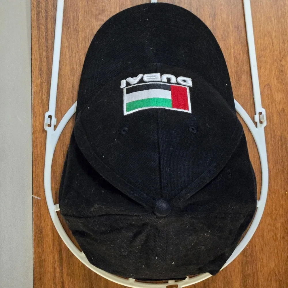 Dubai United Arab Emirates UAE Flag Embroidered Black Cotton Baseball Cap Hat